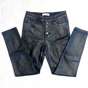 Vervet black (leather look) waxed jean